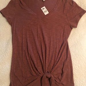 EXPRESS Tie Waist Slub Tee